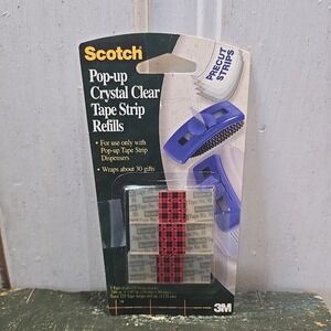 Scotch Pop-up Crystal Clear Tape Strip Refills 3 Tape Pads 225 Precut Strips New